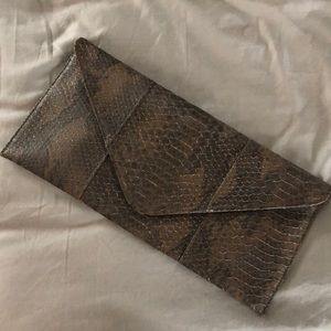 NWOT Snake Print Envelope Clutch